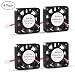 4 PCS 3D Printer Cooling Fan, 40mm x 40mm x 10mm Oil Bearing Cooling Fan with 2 Pin Terminal for Hotend Extruder Heatsinks Makerbot MK7 MK8 CPU Chip Arduino(12V 0.08A)