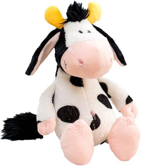 Amazon Co Jp Amosfun 漫画かわいい牛ぬいぐるみ柔らかい動物牛ぬいぐるみ雄牛去勢牛人形子供の誕生日プレゼント ホーム キッチン