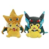 Set of 2 Pikachu Mega Charizard X Y Cape Pokemon Plush Toy- 9 Inches-USA Seller Cute Cuddly Pikachu Toys