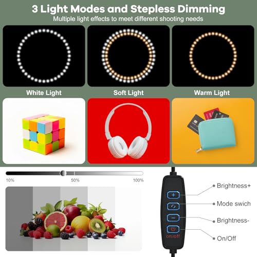 Lightdow Light Box Photography, 40CM/16"x16" Portable Photo Box Booth with 120 LED Lights Dimmable & 6 Backdrops, Mini Shooting Tent Kit for Small Product, Jewelry