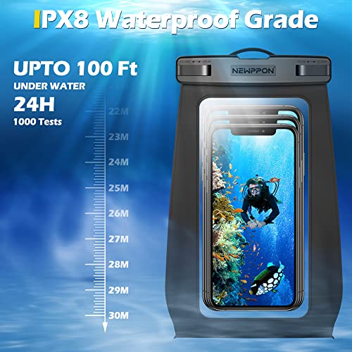 newppon Floating Large Waterproof Phone Pouch 2 Pack Universal