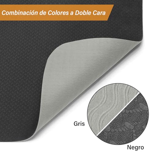 KIROGILY Tapete Yoga Antideslizante 6mm, Tapete para Ejercicio Portátil 183x61cm, Colchoneta Yoga con Bolsa y Correa, Doble Cara para Yoga, Pilates y Gimnasia en Casa