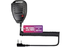 MIRKIT Original Baofeng Mic for Ham Radio Most Wanted Among Baofeng UV-5R Accessories. Shoulder Speaker Compatible with Baofeng bf-f8hp UV-5R UV-5R Plus UV-82 UV-82hp ​can be Used as Police Radio Mic