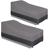 Easy-Going Waterproof Outdoor Chaise Lounge Cover, Heavy Duty Patio Lounge Chair Cover, Windproof Outdoor Furniture Cover with Air Vent 2 Pack-78Wx35.5Dx33H inch, Gray/Dark Gray