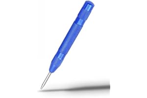 5 Inch Spring Loaded Automatic Center Punch Steel Precision Marking & Hole Starter Tool Rustproof, Polished, Round Head, Suit