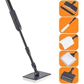 hygger Fish Tank Cleaner 6 in 1 Aquarium Cleaning Tool Kit Al-gae Scraper Scrubber Pad Sponge Tube Brush Gravel Rake Fish Net Telescopic Handle for Saltwater Freshwater