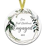 Kooer Our First Christmas Engaged Ornament 2023