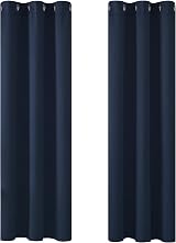 Deconovo Ring Top Blackout Curtains Navy Blue 42 x 72 2 Panels Eyelet view 1