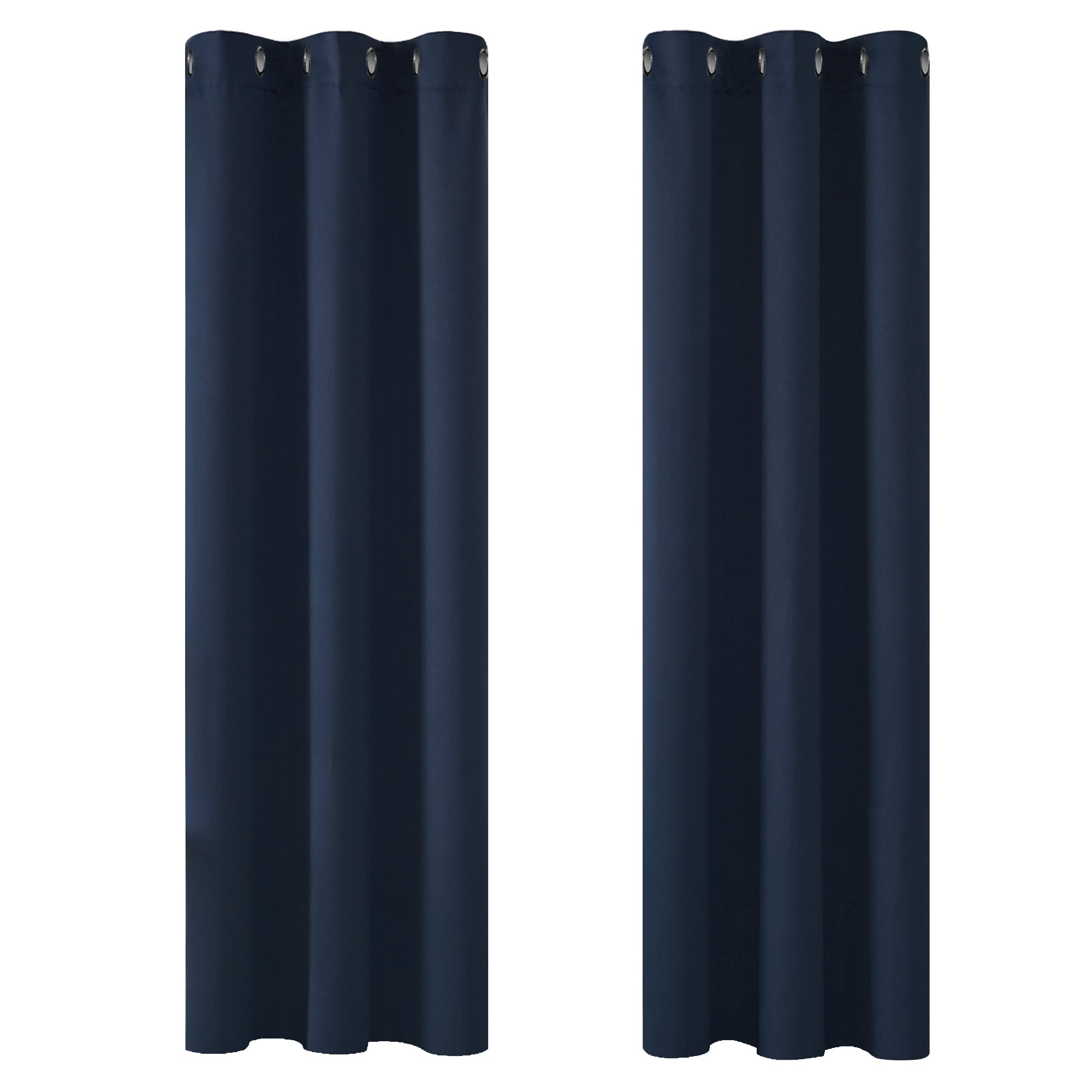 Deconovo Window Treatments Ring Top Blackout Curtains Eyelet Curtains for Nursery Navy Blue 42 x 72 Inch 2 Panels
