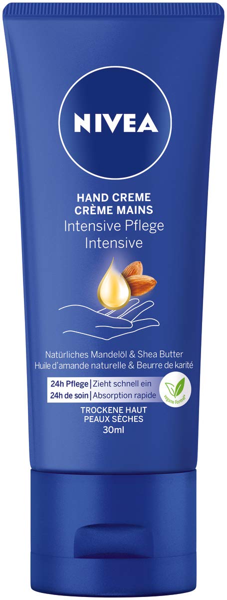 NIVEA Intensive Care Hand Cream Mini (30 ml), Rich Skin Cream with Almond Oil for Intensive Moisture, Hand Care with Unique NIVEA Fragrance