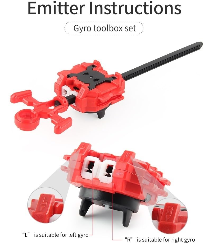 Battling Top Set, Burst Gyro Toys 12 Spinning Tops 2 Launchers Combat Battling Game with Portable Storage Box Gift for Kids Children Boys 649