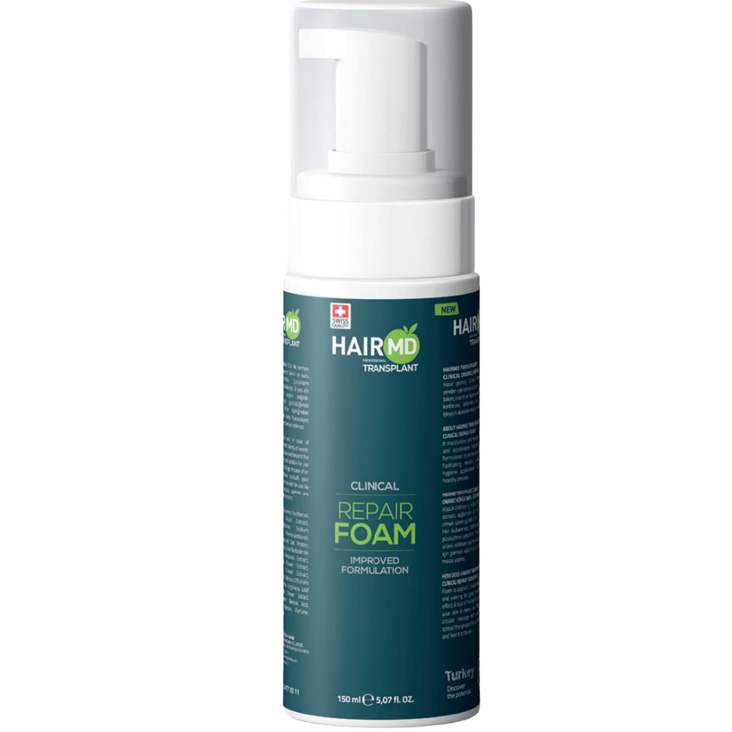 HairMD Hair Growth & Repair Foam - 150ml Unisex Hair Growth Foam - Nourishes and Moisturises Post-Transplant Skin - Gently Repairs and Cleanses Scalp - Ideal for Sensitive Skin