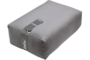 WELLROX Rectangular Yoga Bolster Pillow, Yoga Bolster Pillow for Restorative Yoga - 100% Indian Cotton Cover, Firm & Stable with Removable Washable Cover (18" x 12" x 6")