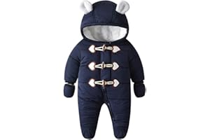 flower frail Baby Winter Snowsuit Warm Hooded Coat Onesie Romper Jumpsuit with Footed Gloves for Boys Girls 3-24 Months