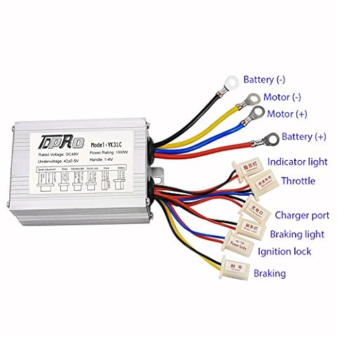 48V 1000W Brush Speed Motor Controller For E-Scooter Bicycle E-Bike Tricycle