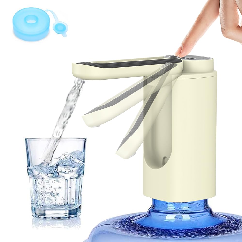 Myvision Foldable Nozzle 5 Gallon Water Dispenser, 3 Mode Water Pump for 5 Gallon Jug, Portable Electric Water Jug Dispenser for Gallon Bottle Switch (Square Folding)