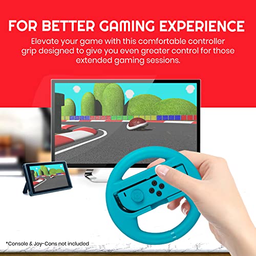 EVORETRO Switch Racing Wheel Controller Grip Compatible for Nintendo Switch Controller, Nintendo