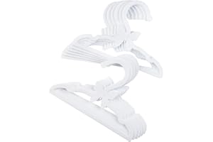 DRESS ALONG DOLLY Doll Clothes Hangers for 18" Dolls -Set of 12 White Butterfly Hangers- Unique Design American Outfit Accessory Coat Hangers, Holds Shirt, Pants, Skirt - Gifts for Girls Kids Birthday