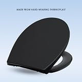 AQUALONA Premium Thermoplastic Toilet Seat Soft Close Oval Black view 5
