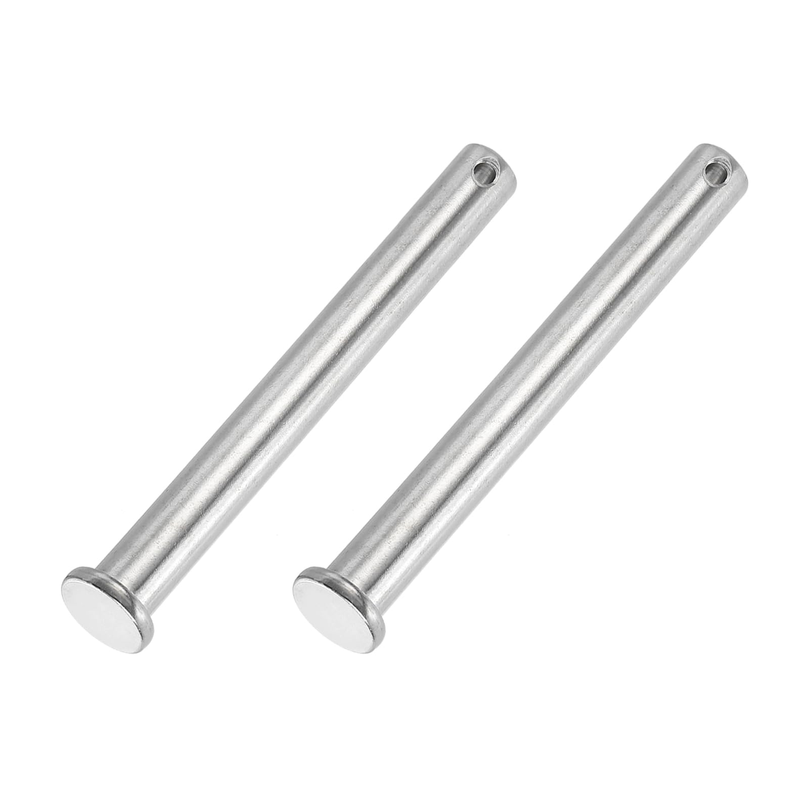 PATIKIL 12 x 120 mm Single Hole Clevis Pins, 2 Pcs 304 Stainless Steel Flat Head Pin for Hitch Pin Lock Link Hinge Systems, Silver