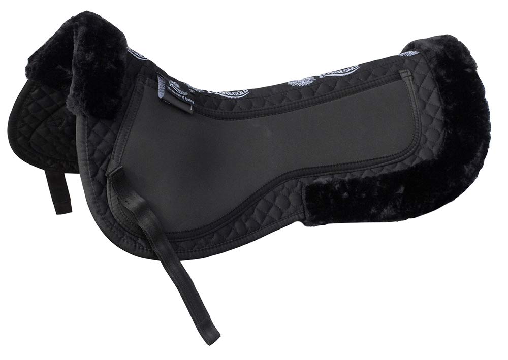 Rhinegold Unisex's 447-P-BK Interchangeable Trimmed Half Pad, Black, Pony