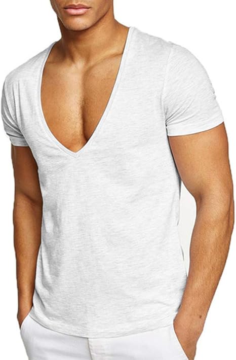 Herren T-Shirt Baumwolle V-Ausschnitt - Weiches Sportshirt Für Fitness & Alltag