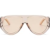 mincl Vintage Oversized Pilot Sunglasses Women For Men Shades Big Frame Windproof Popular Punk Sun Glasses UV400