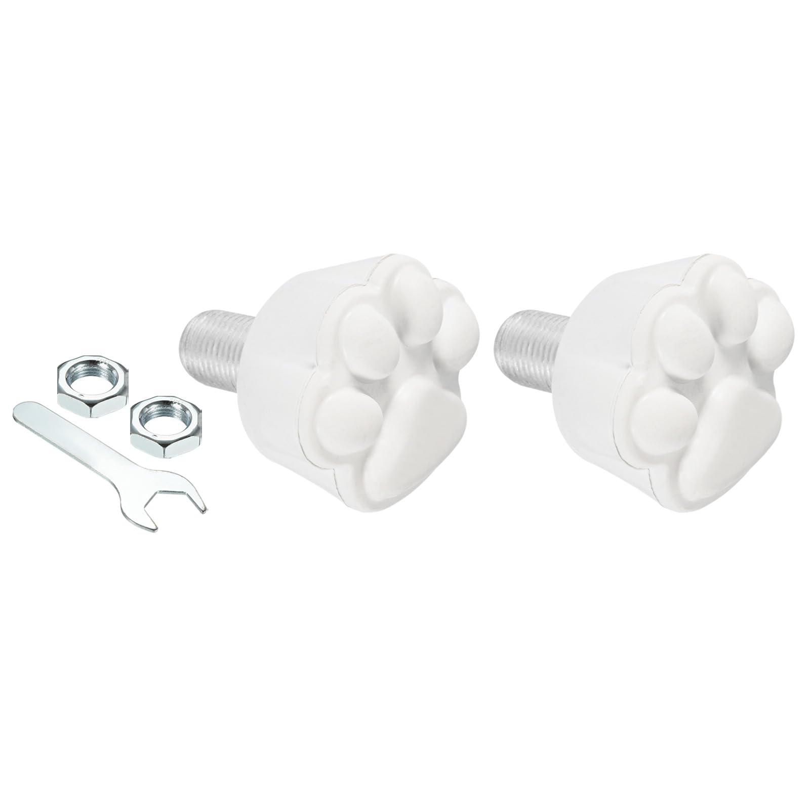 M METERXITY Roller Skate Stopper - Rubber Brake Block Toe Stops, Adjustable with Bolts Cat Claw, Apply to Roller Skate (0.6 Inch Dia Thread, White)