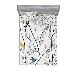 Ambesonne Nature Fitted Sheet & Pillow Sham