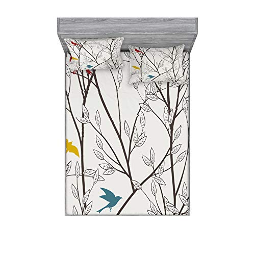 Ambesonne Nature Fitted Sheet & Pillow Sham