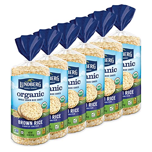 Lundberg Organic Brown Rice Cakes, Lightly Salted, GlutenFree, Vegan