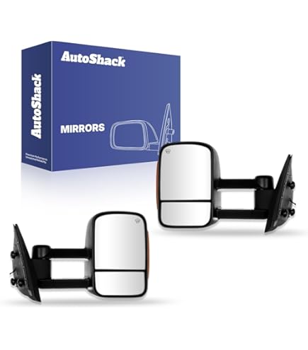 AUTOSAVER88 Right Passenger Side Tow Mirror - Manual Folding Black Mirror For 07-14 Silverado & Sierra 1500/2500/3500