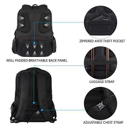 KROSER Travel Laptop Backpack 17.3 Inch Molded Carbon Fiber Gaming
