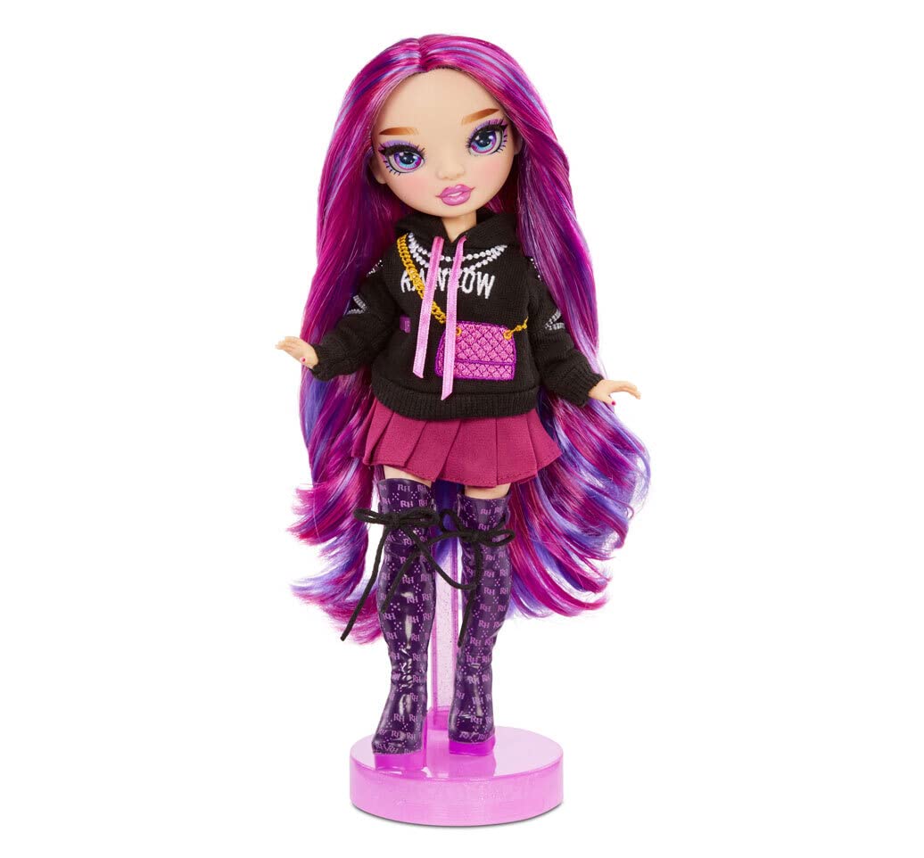 Rainbow High 575788EUC Fashion Collectable Toy for Kids-with 2 Outfits to Mix and Match and Doll Accessories-Gift for Children, EMI Vanda-Orchid, Deep Purple, Ages 6-12 Years Old,