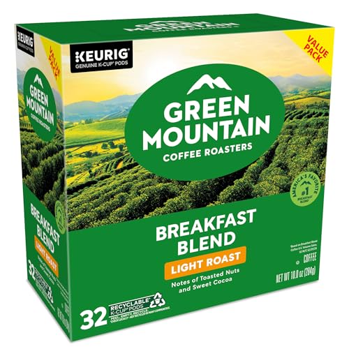 GREEN MOUNTAIN COFFEE ROASTERS BREAKFAST BLEND KEURIG SINGLE-SERVE K-CUP PODS, LIGHT ROAST COFFEE, 32 COUNT