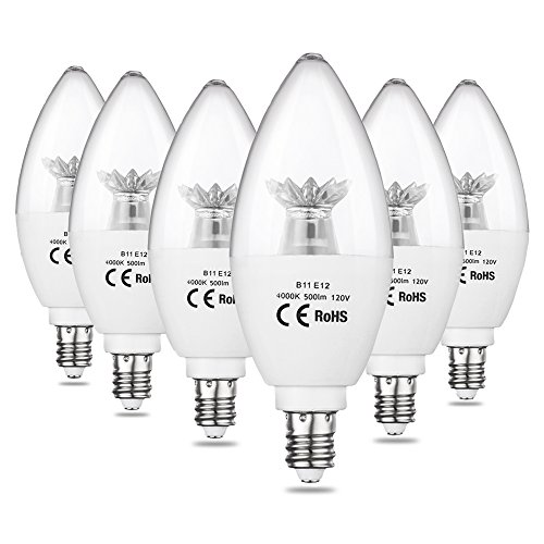 AED Lighting LED Candelabra Bulb, 50Watt Light Bulbs Equivalent, LED