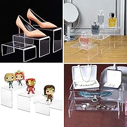Goabroa Acrylic Display Risers, Clear Rectangle