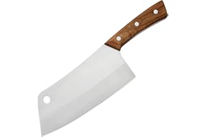 Chinese Meat Cleaver Chef Knife for Kitchen 7.5 Inch Stainless Steel Kitchen Knife with Ergonomic Design Comfortable Rosewood