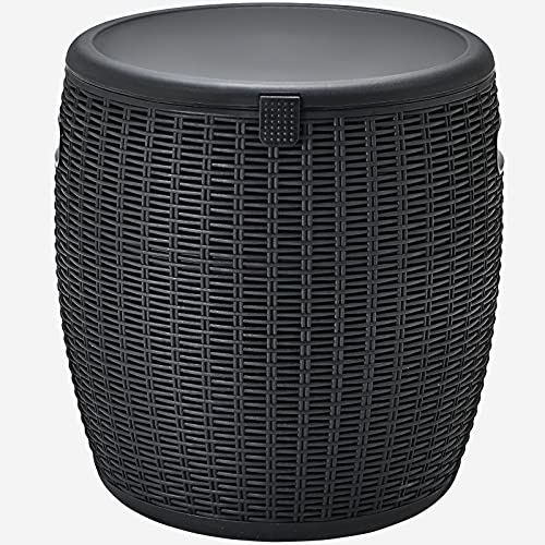 Giantex 9 Gallon Ice Cooler, Wicker Round Ice Chest, Outdoor Beer Wine