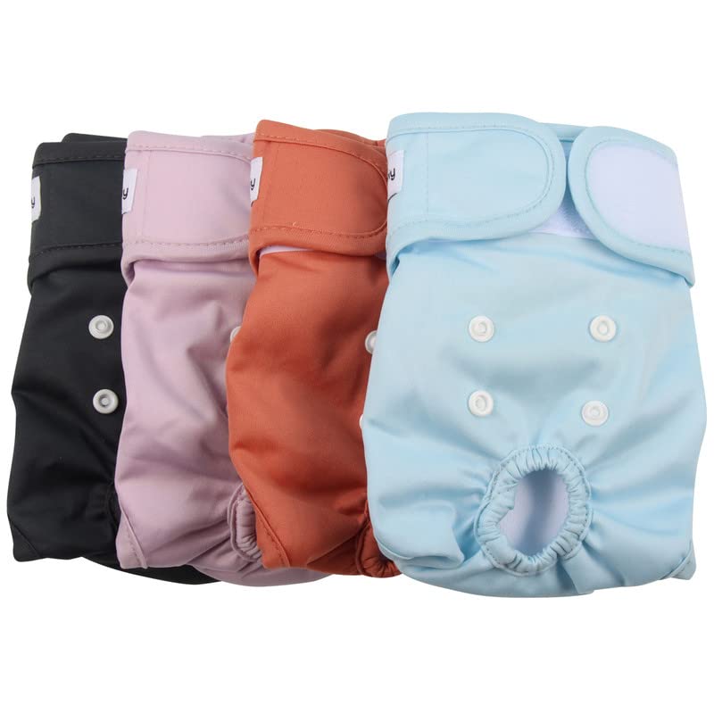 Photo 1 of Susunyloviy Washable Female Dog Diapers for Large Dogs,Pack of 4 Reusable Doggie Diapers Super Absorbent Dogs Pants in Period,Heat Cycle,Incontinence,Excitable Urination,XLarge