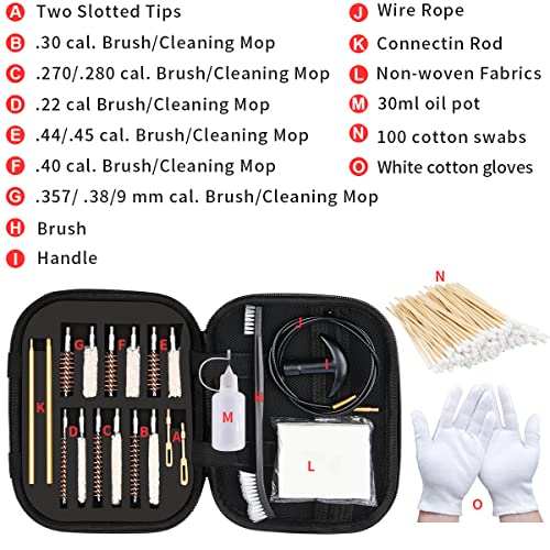 Pistol Cleaning Kit Universal Gun Cleaning Handgun Kits 9mm.22 .357 .38