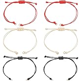 DELORIGIN 30pcs 3 Colors DIY Bracelet Half-Finished Jewelry Making Cord Waxed Bracelets Beaded Nylon Stringing Rope Bracelets with Steel Rings Can Adjusted for Jewelry Charms Making