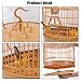 Lianle Breathable Bird Travel Cage Round Shape Bamboo Wood Bird Feeding Cage for Small Birds Parrot – Retro Bamboo Wood Birdcagethumb 4
