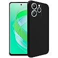 WDMYLFTW Silicone Case for Infinix Smart 8, Silky-Soft Touch Full-Body Protective Case, Shockproof Bumper Protection Cover with Microfiber Lining (Black)