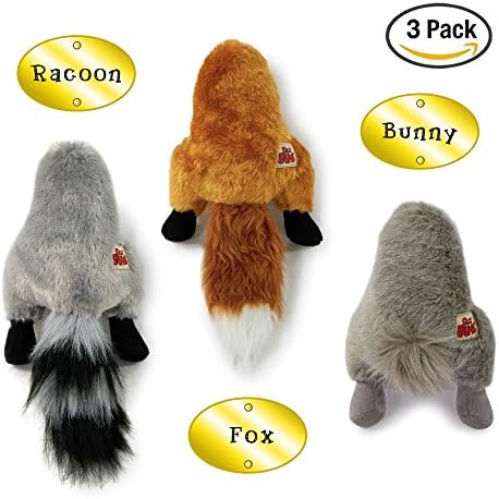 Silly Bums Small Woodland Animal Stuffed Dog Toy (3 Pack)