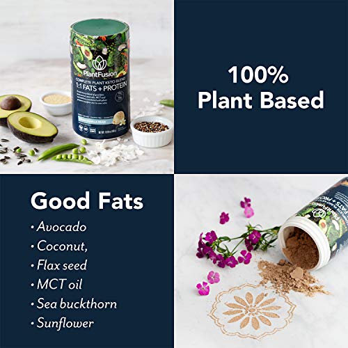 PlantFusion Complete Plant Based Keto Blend |1:1 Fats + Protein Powder Drink, Ketogenic Diet Supplement, MCTs, No Sugar, Gluten Free, Non Dairy, Vegan, Non Soy, Non GMO | Creamy Vanilla Bean,19.05 Oz - Thumbnail 4