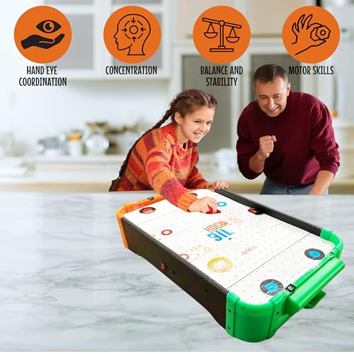 Estilo Air Hockey Game Table | Ice Hockey Game | 220V Electric Wall Adapter Powered | Includes 2 Pushers & 2 Air Hockey Pucks | Fast-Paced Indoor Tabletop Sports Game 3