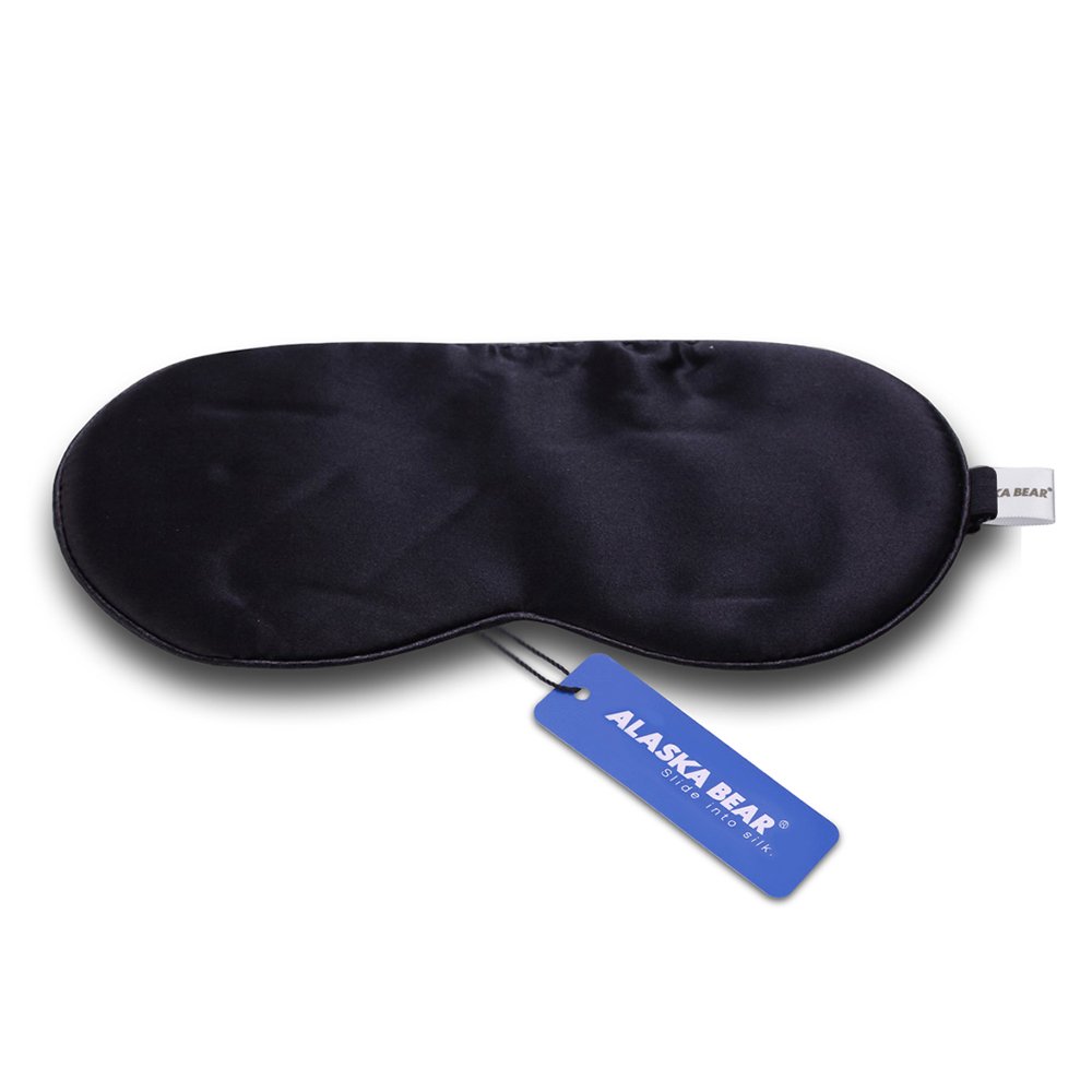 Alaska Bear Natural Silk Sleep Mask, Blindfold, Super Smooth Eye Mask (One Strap) - The Authentic Are ONLY"Sold by Alaska Bear"