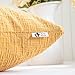 Kevin Textile Decor Soft Solid Velvet Toss Throw Pillow Cover Fashion Striped Decorative Pillow Case Handmade Cushion Cover for Couch, 20x20 inches, 2 Pieces, Primrose Yellow