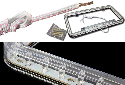 Universal 12v 54 LED Blue Color Light Acrylic License Plate Frame